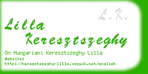 lilla keresztszeghy business card